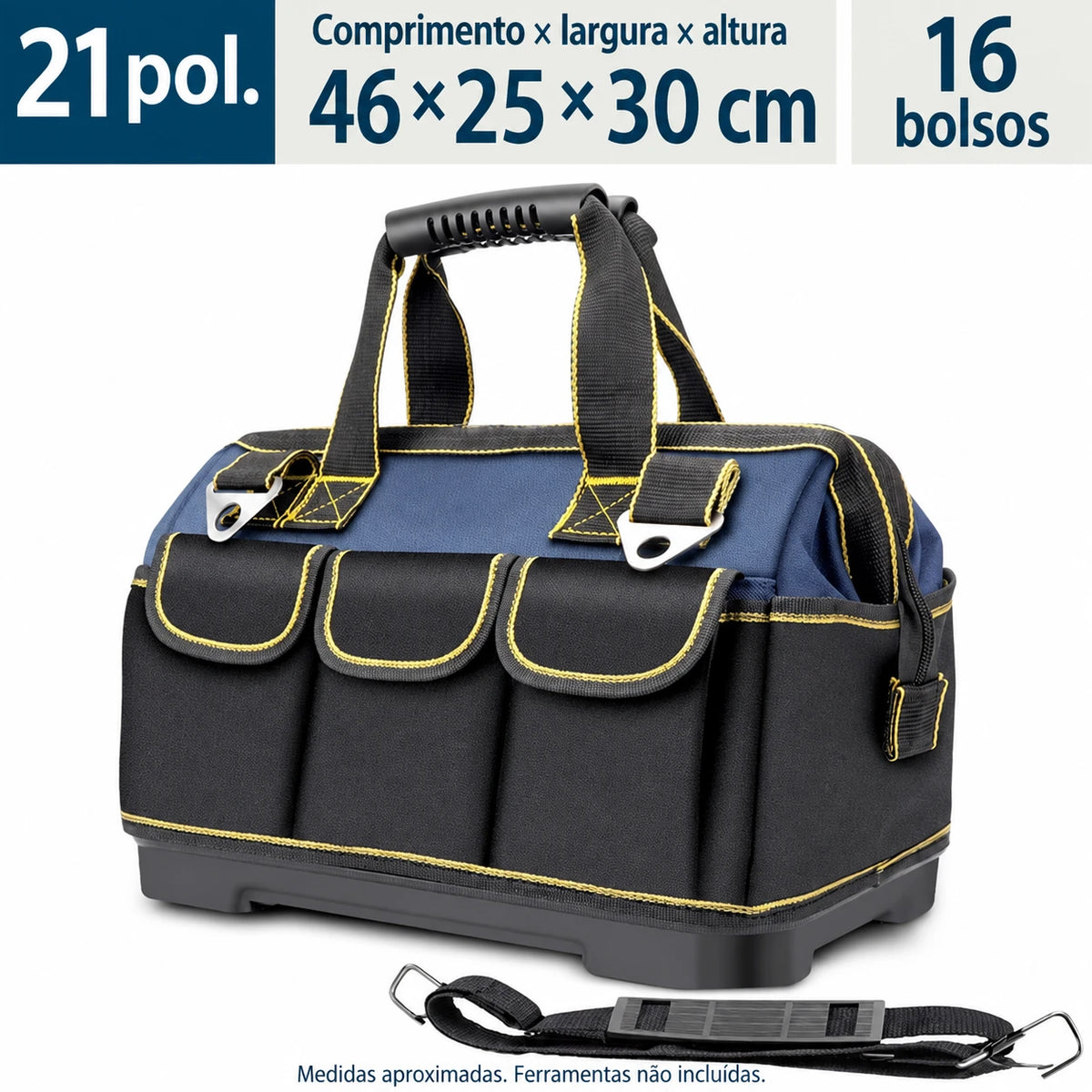 MestrePro 21in Rubber — 46 × 25 × 30 cm e 16 bolsos